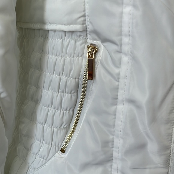 Yoki Outerwear Collection White Bomber Jacket with Hood - Medium - Picture 8 of 16
